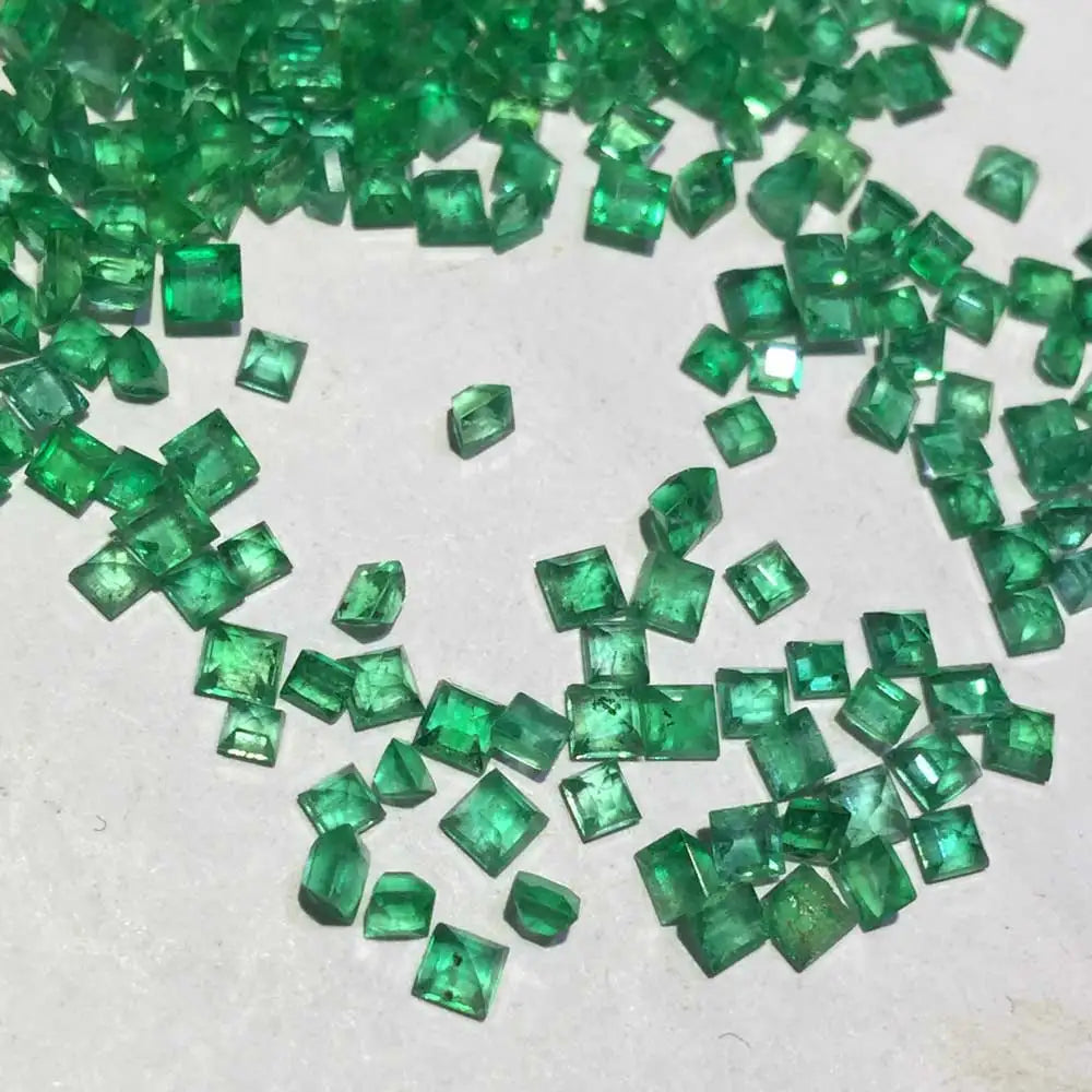 Genuine Natural Colombia Emerald Loose Gemstone 1PCS Square Cut  Precious Stone For Silver Gold Women Diy Jewelry