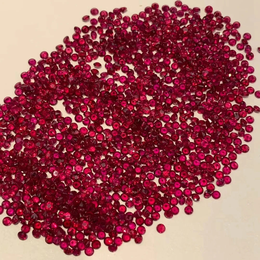 0.8-2.6mm Original Africa Red Ruby Machine Round Cut A Quality Gemstone Stones