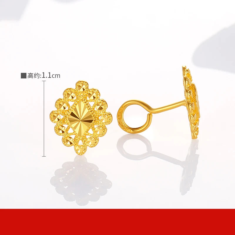 24K Pure Gold Earring Real AU 999 Solid Gold Earrings Nice Good Hollow Tassel Upscale Trendy Fine Jewelry Hot Sell New 2023