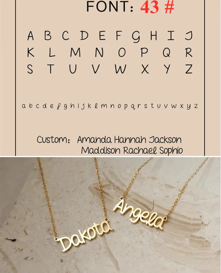 Custom Name Necklace Personalized Golden Choker Stainless Steel Necklaces For Women Man Customized Jewelry Couple Gift