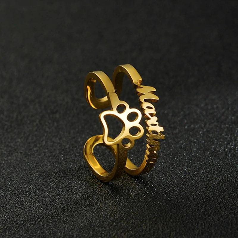 36 styles de bagues personnalisées pour hommes et femmes, bijoux de cadeau de mariage personnalisés, bagues de couple à double nom, bagues de nom de taille réglable