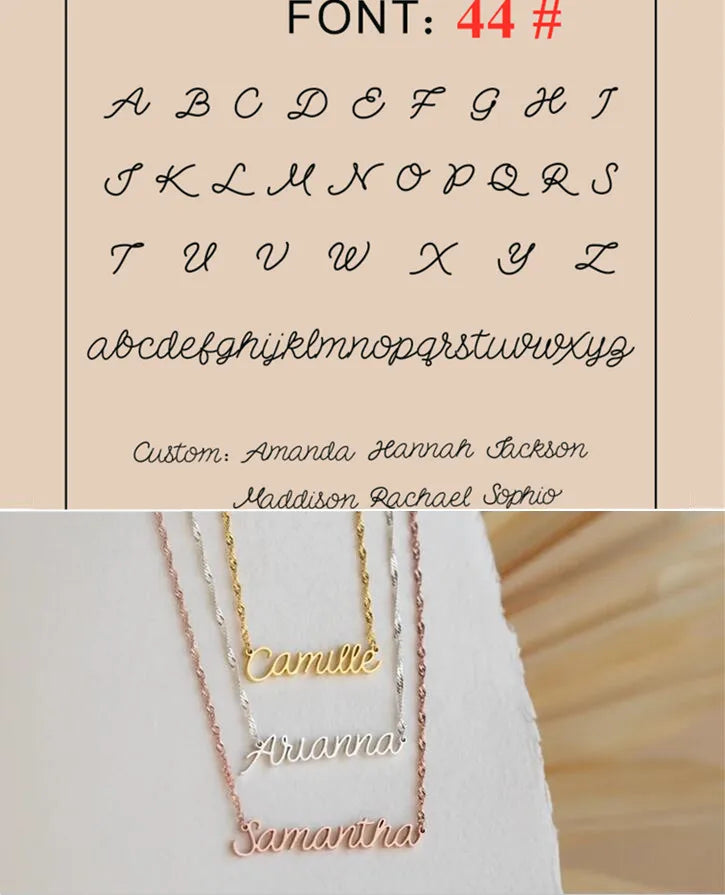 Custom Name Necklace Personalized Golden Choker Stainless Steel Necklaces For Women Man Customized Jewelry Couple Gift