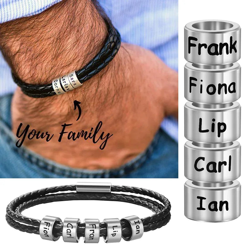 Personalized Stainless Steel Name Bracelet Laser Engrave Custom Men's Bracelet Gift for Boyfriend Husband Party Accessories 2024