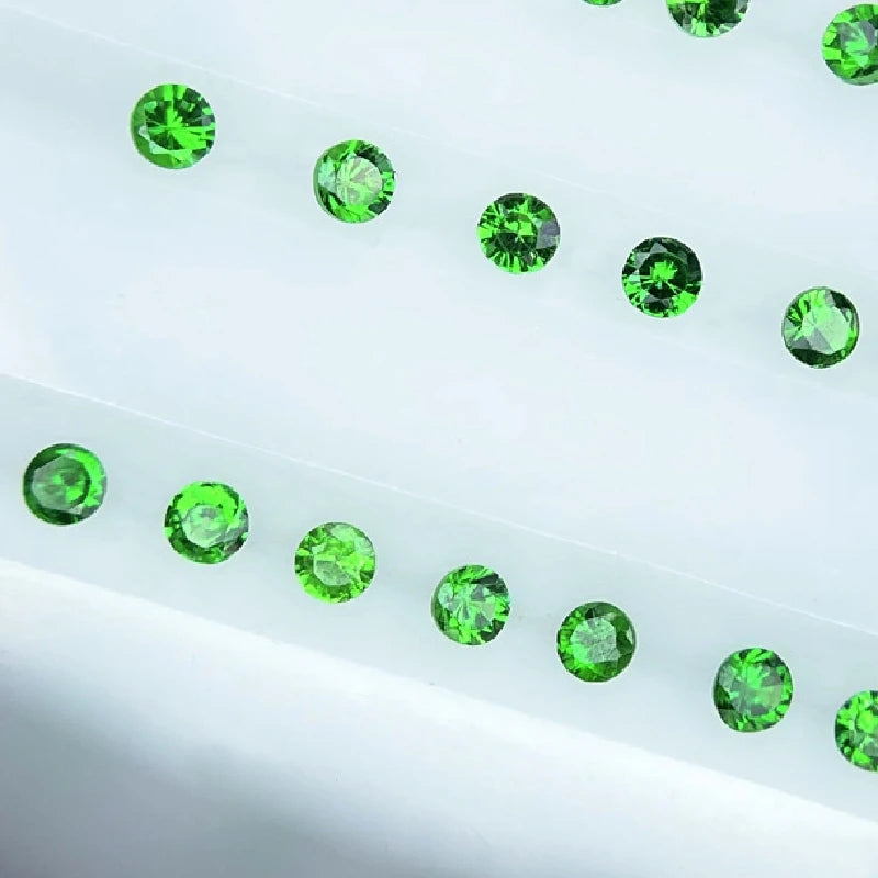 100% Real Natural Circular Green Tsavorite Gemstone Loose Gems Diy Material for Jewelry