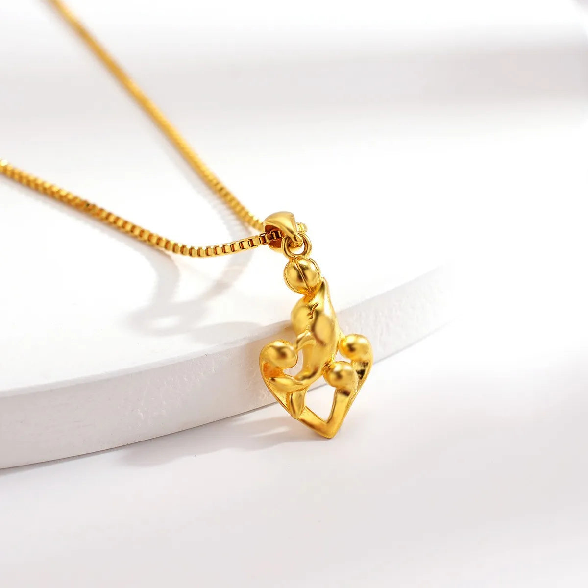 AU999 gold jewelry necklace dolphin pendant womens necklace pendant 24K pure gold necklace gold