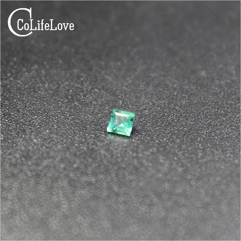 3mm Natural Emerald Loose Gemstone Princess Square Cut SI Grade Emerald Gemstone for Jewelry Shop Jewelry DIY