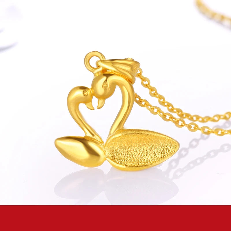 24K Pure Gold Pendant Real AU 999 Solid Gold Charm  Beautiful Duck Classic Fine Jewelry