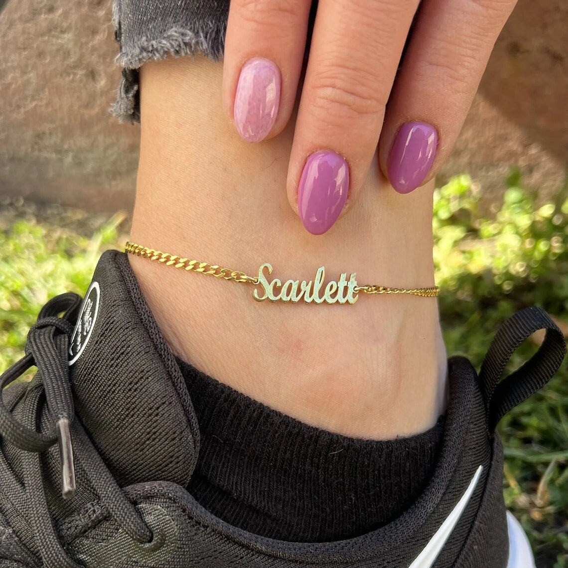 Customized Name Anklet Women Girl Trendy Jewelry Stainless Steel Gold Color Nameplate Ankle Bracelet Handmade Gifts For Her
