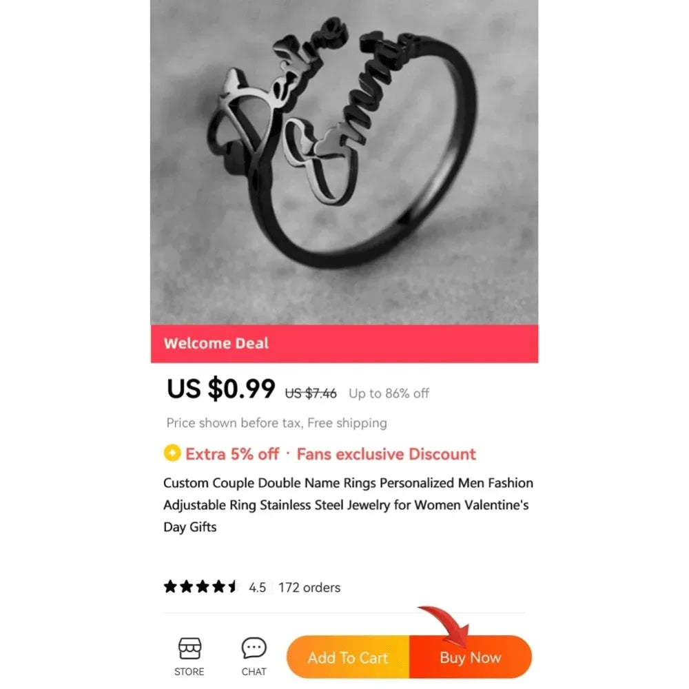 Bagues personnalisées pour couple avec double nom Bague réglable à la mode pour hommes Bijoux en acier inoxydable pour femmes Cadeaux de Saint-Valentin