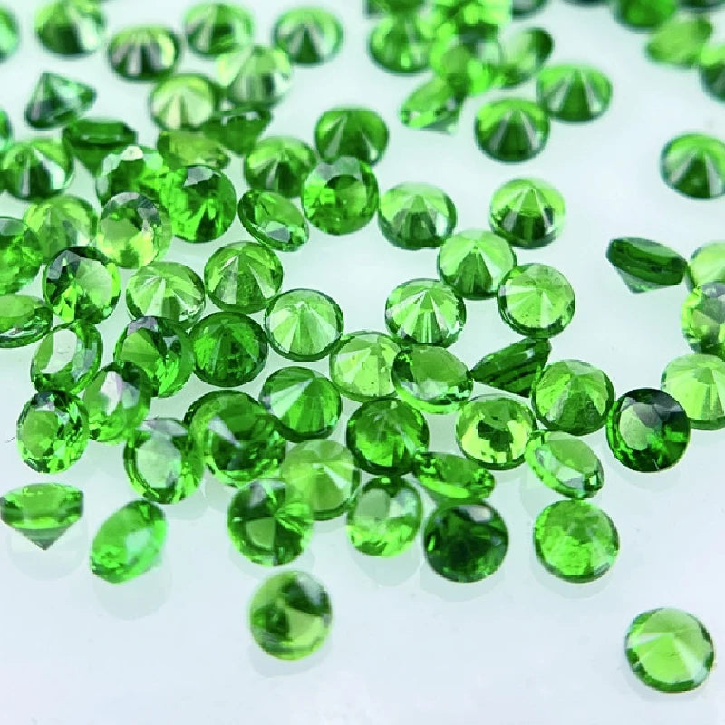 100% Real Natural Circular Green Tsavorite Gemstone Loose Gems Diy Material for Jewelry