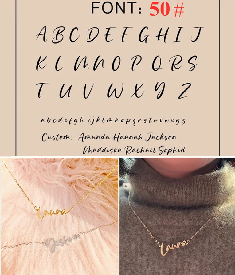 Custom Name Necklace Personalized Golden Choker Stainless Steel Necklaces For Women Man Customized Jewelry Couple Gift