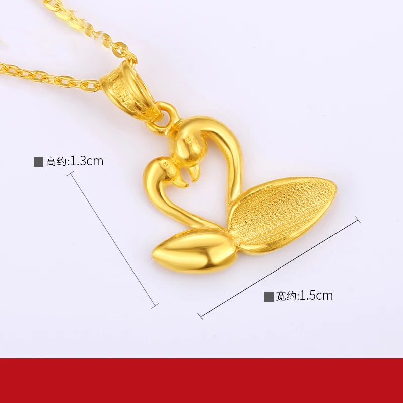24K Pure Gold Pendant Real AU 999 Solid Gold Charm  Beautiful Duck Classic Fine Jewelry
