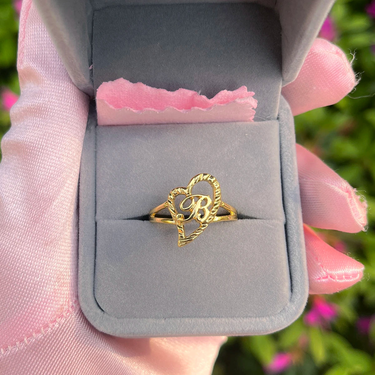 Bague personnalisée avec nom pour la fête des mères, bagues en forme de cœur AZ personnalisées, 26 lettres, bague réglable avec nom pour femme, meilleur cadeau pour petite amie