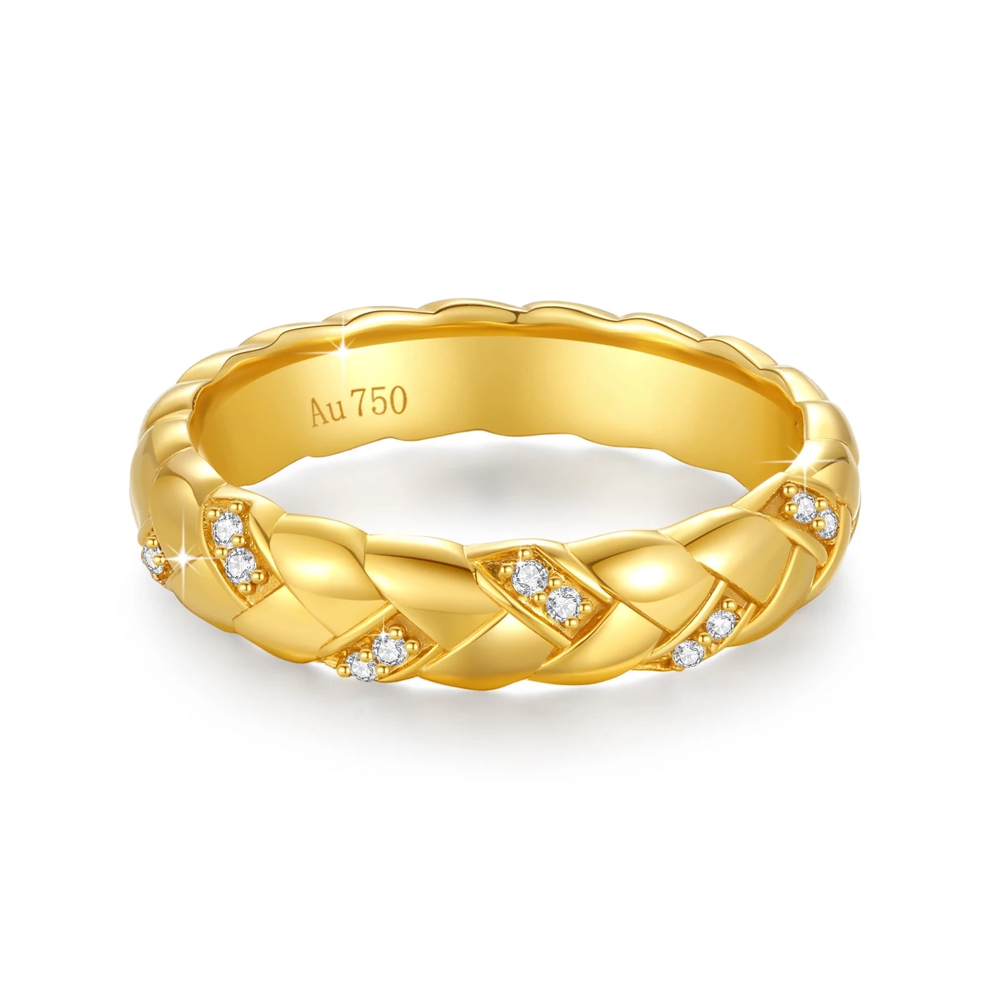100% Real 18k Gold Wedding Ring For Women Certified Shine Moissanite Diamond Jewellery Luxury Brands Engagement Gifts