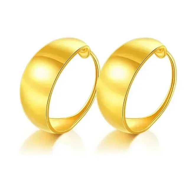 High Quality Gold Womens 24k Real Gold Earrings 999 Rich Temperament AU750 Three-dimensional Love Earrings Womens Jewelry