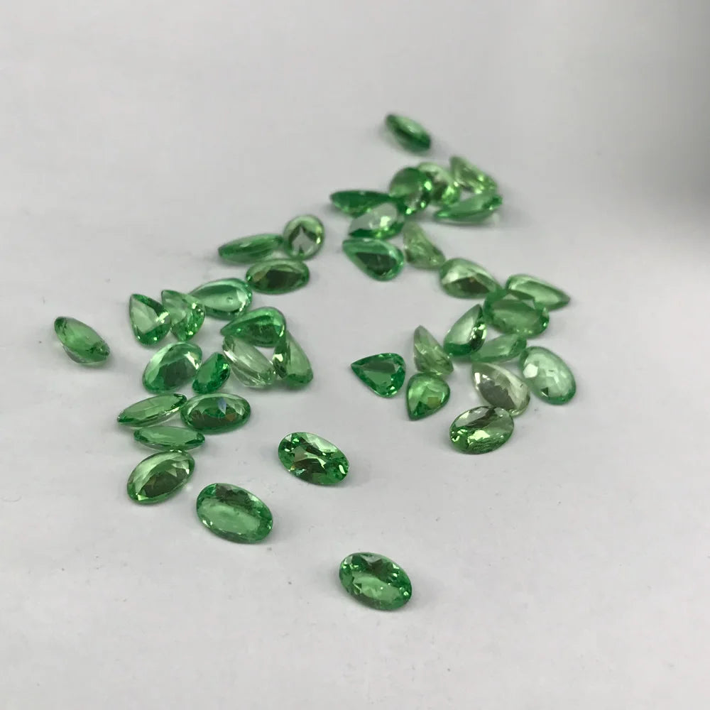 Natural Tsavorite Loose Gemstone Pear 4*6mm Good Color for Silver Gold DIY Jewelry Making Mounting