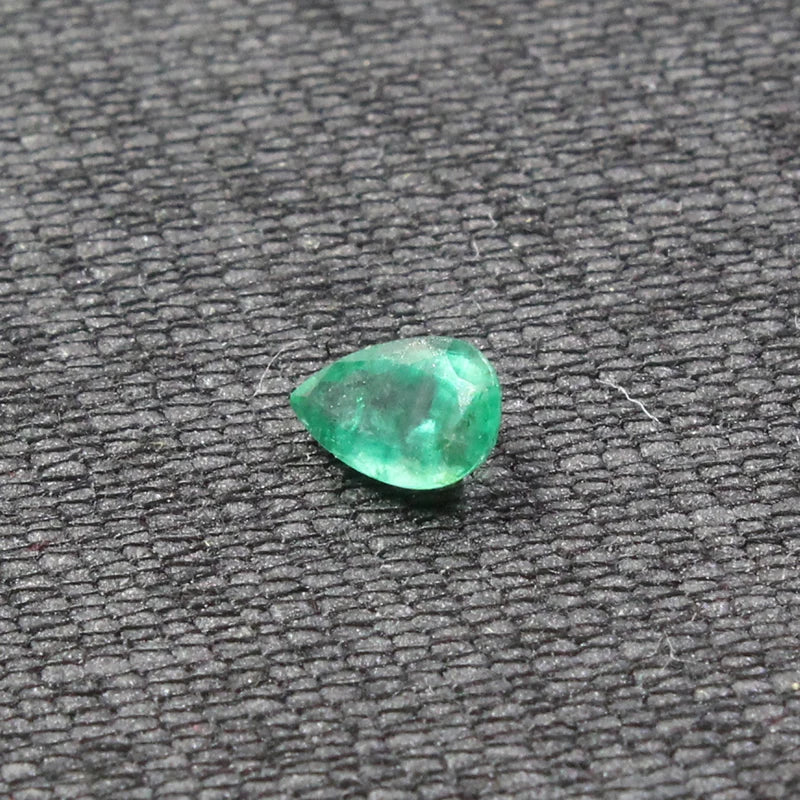100% natural SI grade emerald loose stone 4 mm * 6 mm pear cut Colombia emerald loose gemstone for ring