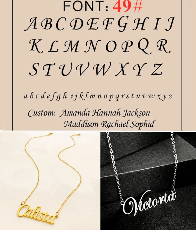 Custom Name Necklace Personalized Golden Choker Stainless Steel Necklaces For Women Man Customized Jewelry Couple Gift