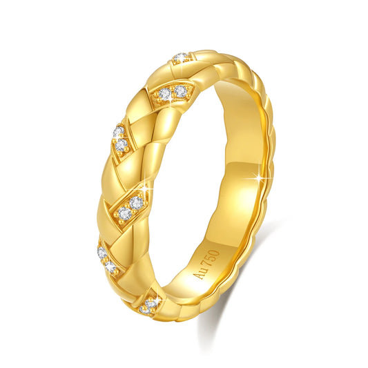 100% Real 18k Gold Wedding Ring For Women Certified Shine Moissanite Diamond Jewellery Luxury Brands Engagement Gifts