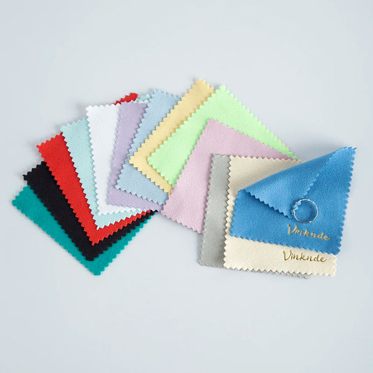 100pcs 8x8cm Silver Polishing Cloth Personalized Jewelry Cleaning Cloth Custom Logo Soft Clean Wipe Wiping Tool Print Logo