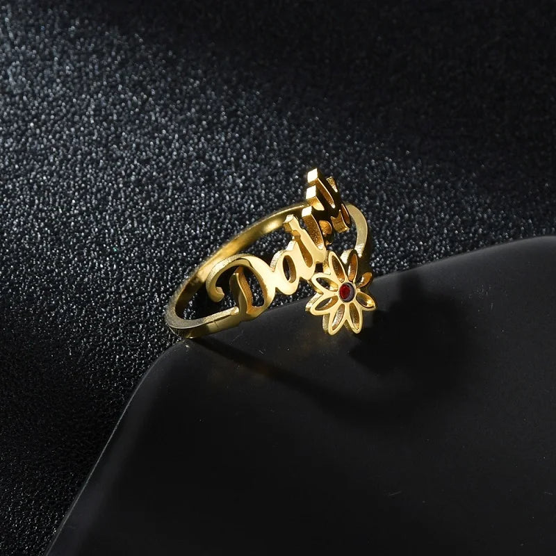 36 styles de bagues personnalisées pour hommes et femmes, bijoux de cadeau de mariage personnalisés, bagues de couple à double nom, bagues de nom de taille réglable