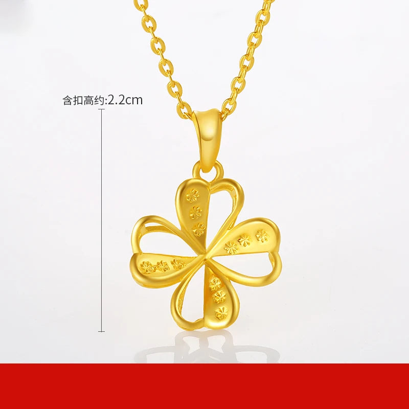 24K Pure Gold Pendant Real AU 999 Solid Gold Charm  Beautiful  Heart Classic Fine Jewelry