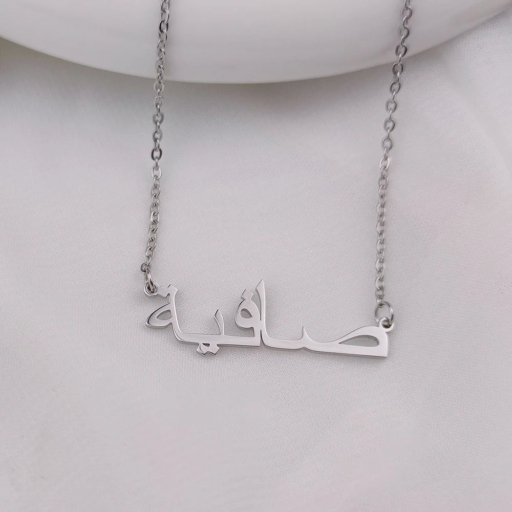 Customized Arabic Name Necklace Stainless Steel Nameplate Pendant Ethnic Necklace for Women Jewelry Personalized Gift