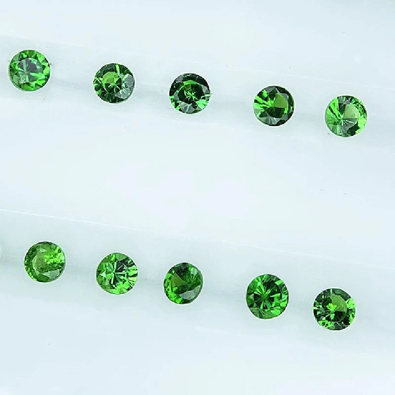100% Real Natural Circular Green Tsavorite Gemstone Loose Gems Diy Material for Jewelry