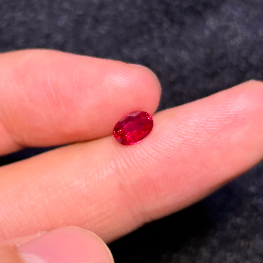 Ruby Untreated Mozambique Oval GRS Main Certificate Pigeon Blood Red Wedding Ring Set with Main Stone Pendant Set