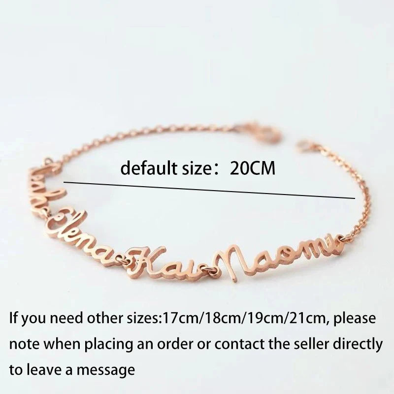Custom Name Bracelet for Family Stainless Steel Customize Jewelry Gold Bracelets for Couples Birthday Party Gifts