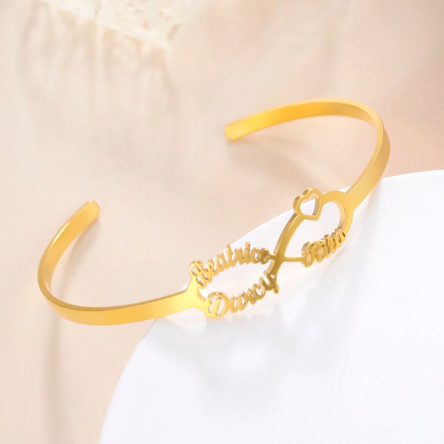 Custom Name Infinity Bracelet For Women Personalized Bangle Stainless Steel Jewelry Couple Bracelet Valentins Day Gift