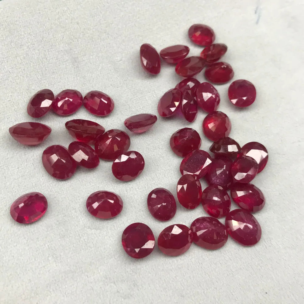 Natural Red Ruby Loose Gemstone Oval 10*12mm Africa Gems for Silver Gold Mounting DIY Jewelry