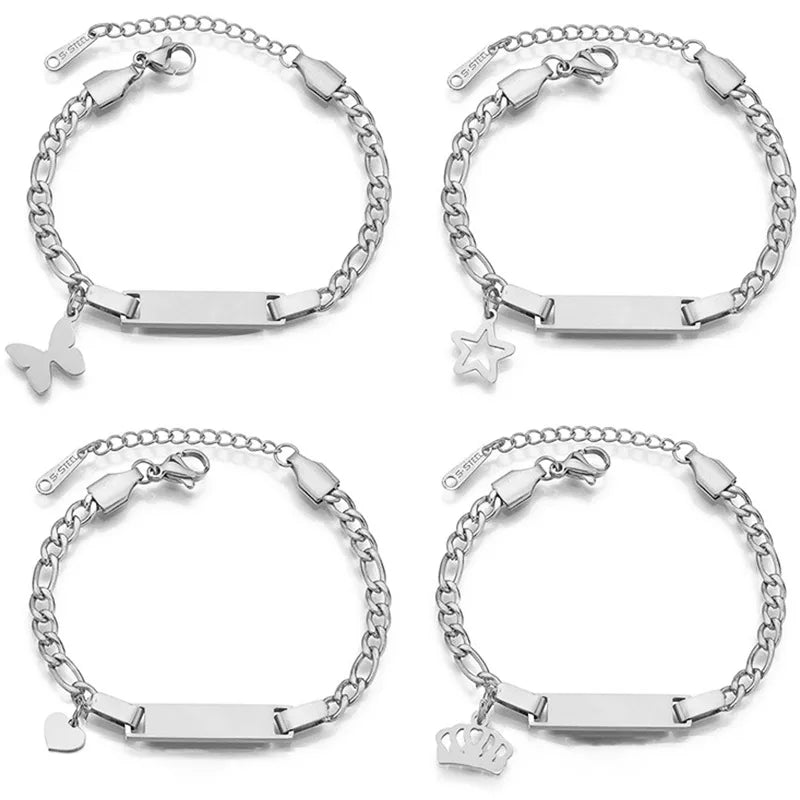 Gold Plated Personalized Baby Bracelet Customized Name Jewelry Nameplate Engraved Bangle Children's Jewelry for Boy Girls Gift