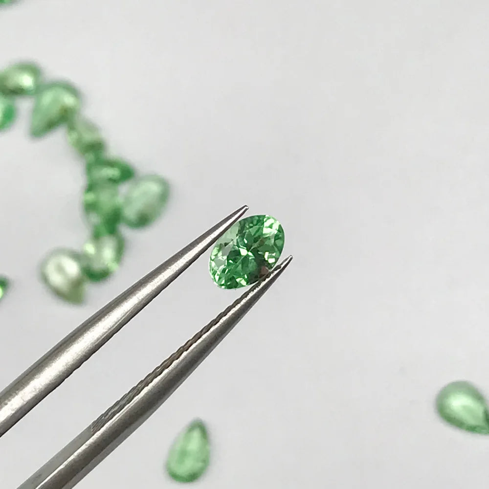 Natural Tsavorite Loose Gemstone Oval 4*6mm Bright Color for Silver Gold DIY Jewelry Making