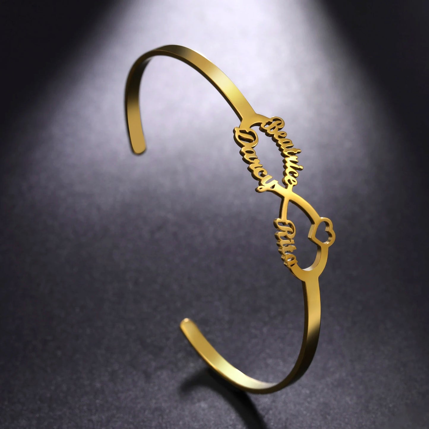 Custom Name Infinity Bracelet For Women Personalized Bangle Stainless Steel Jewelry Couple Bracelet Valentins Day Gift