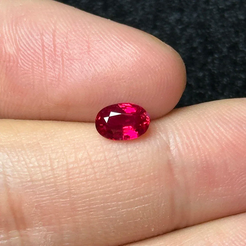 Ruby Untreated Mozambique Oval GRS Main Certificate Pigeon Blood Red Wedding Ring Set with Main Stone Pendant Set