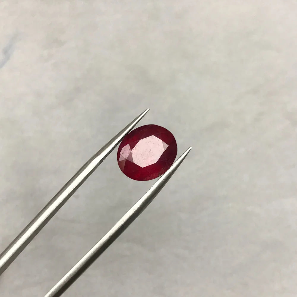 Natural Red Ruby Loose Gemstone Oval 10*12mm Africa Gems for Silver Gold Mounting DIY Jewelry