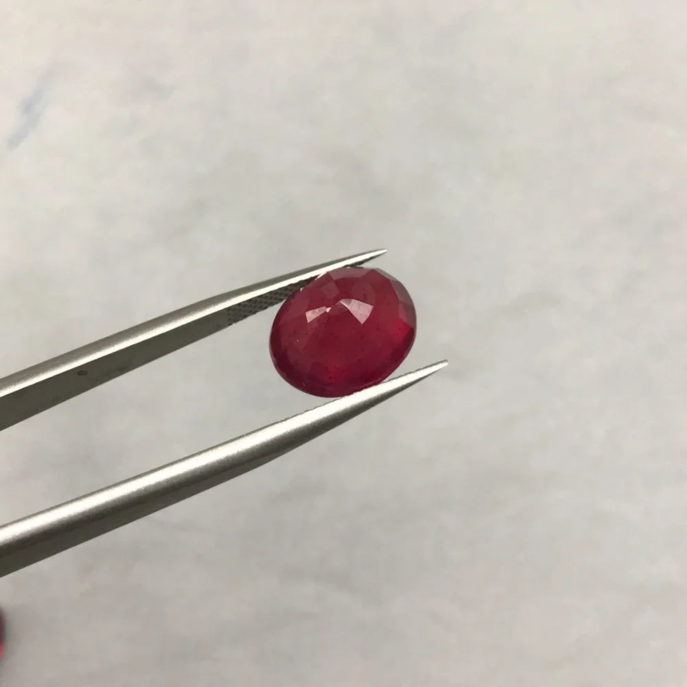 Natural Red Ruby Loose Gemstone Oval 10*12mm Africa Gems for Silver Gold Mounting DIY Jewelry