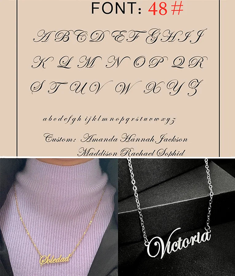 Custom Name Necklace Personalized Golden Choker Stainless Steel Necklaces For Women Man Customized Jewelry Couple Gift