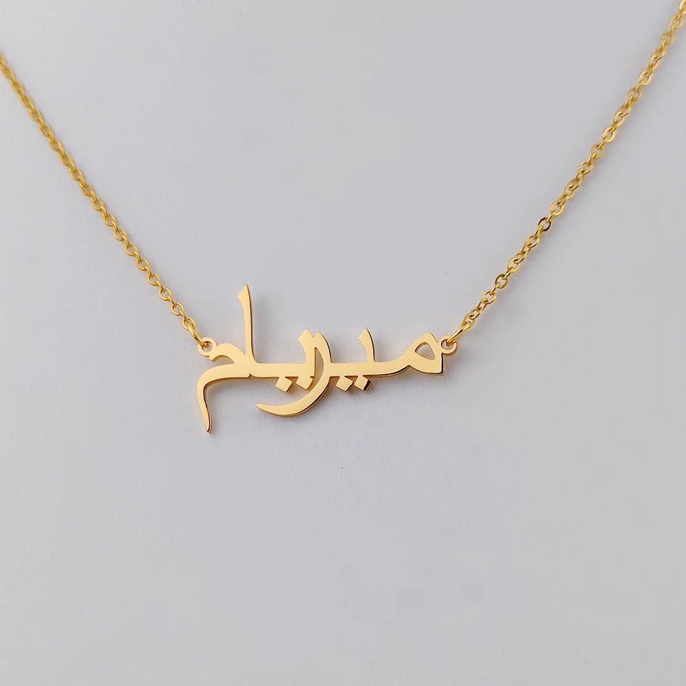 Customized Arabic Name Necklace Stainless Steel Nameplate Pendant Ethnic Necklace for Women Jewelry Personalized Gift
