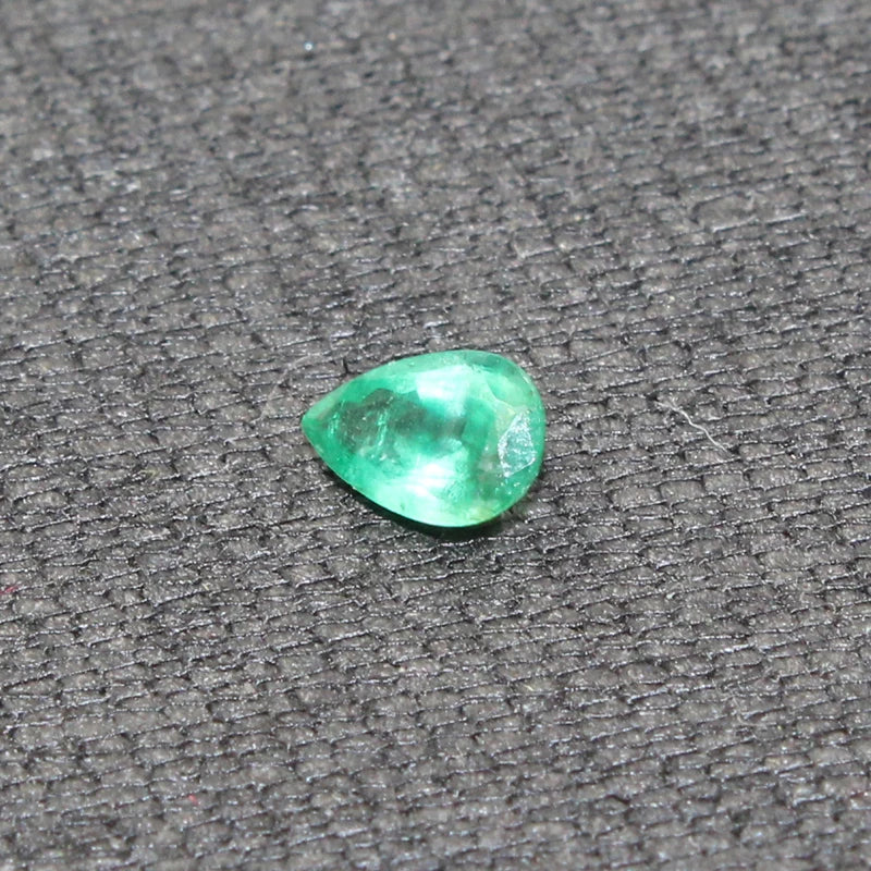 100% natural SI grade emerald loose stone 4 mm * 6 mm pear cut Colombia emerald loose gemstone for ring