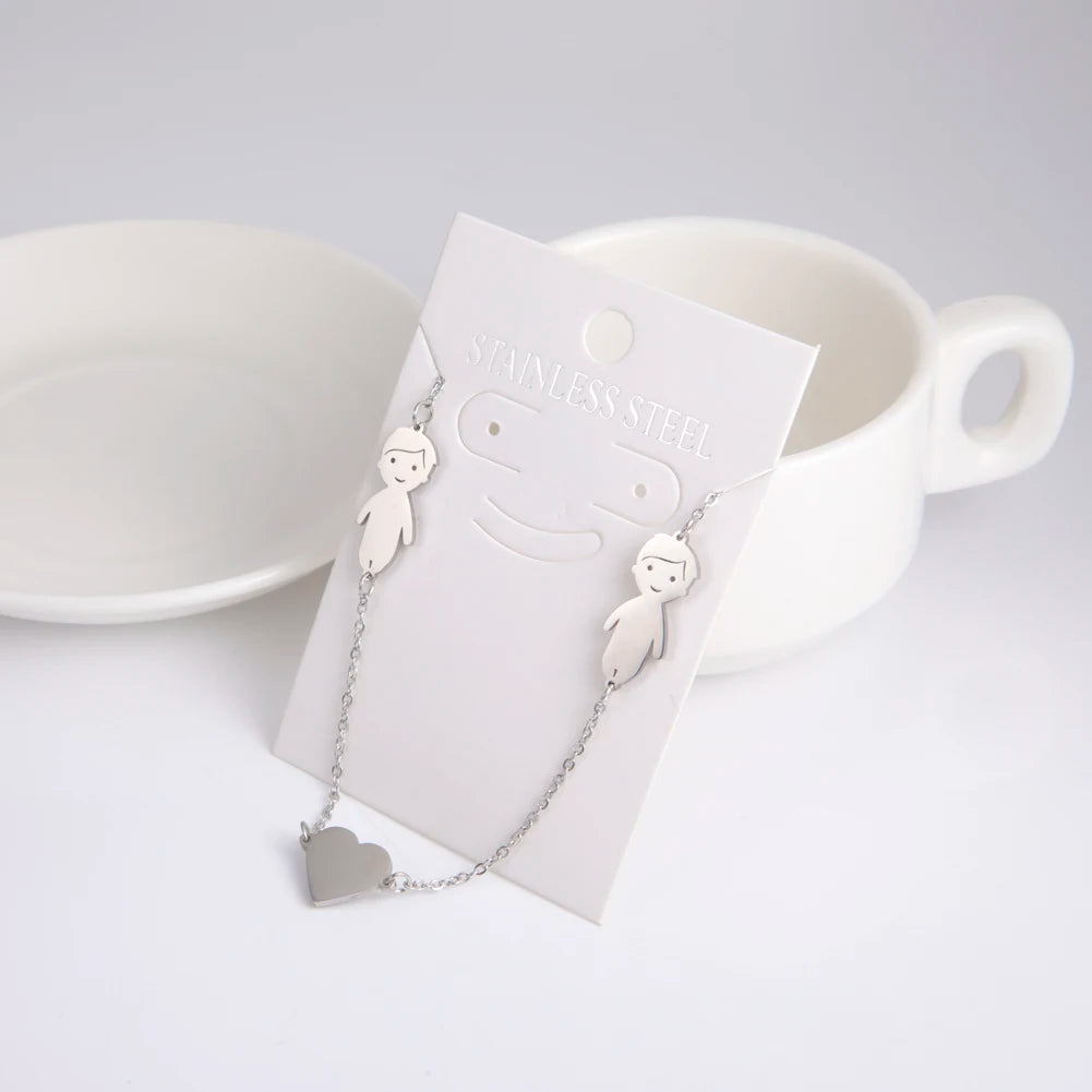 Collier personnalisé avec hameçon, nom personnalisé, garçon, fille, enfant, chaîne, cœur, cadeau familial pour femme et homme, bijoux en acier inoxydable