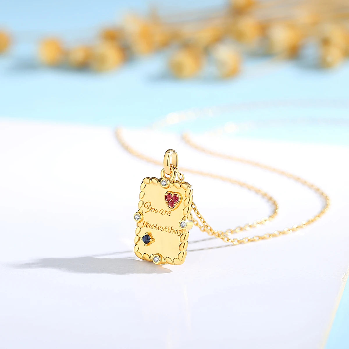 Real 18K Gold Red Corundum Pendant Necklaces for Women Anniversary Party Gift AU750 Fine Jewelry With Certificate