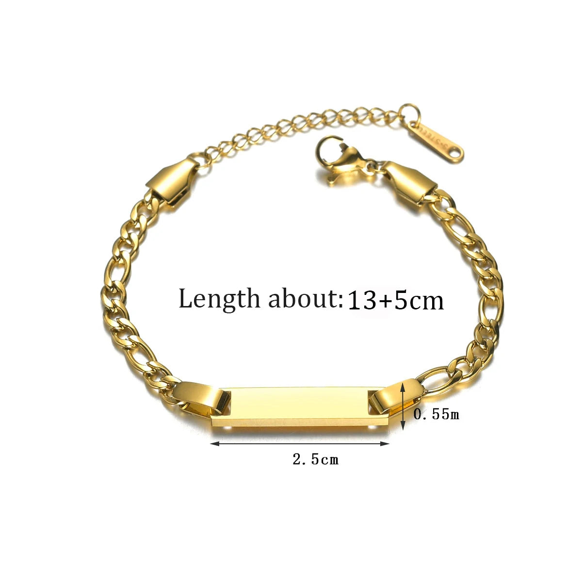 Custom Engrave Children's Name Bracelet 35cm Necklace Stainless Steel Jewelry Sets for Kids Baby Personlized Crown Birthday Gift