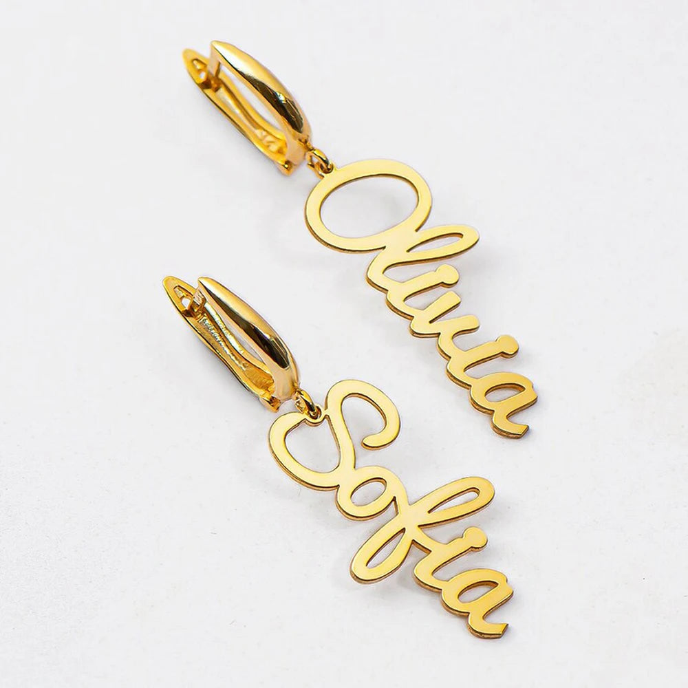 Custom English Earrings Made of Stainless Steel for Mother's Day Gift for Mom or Girlfriend