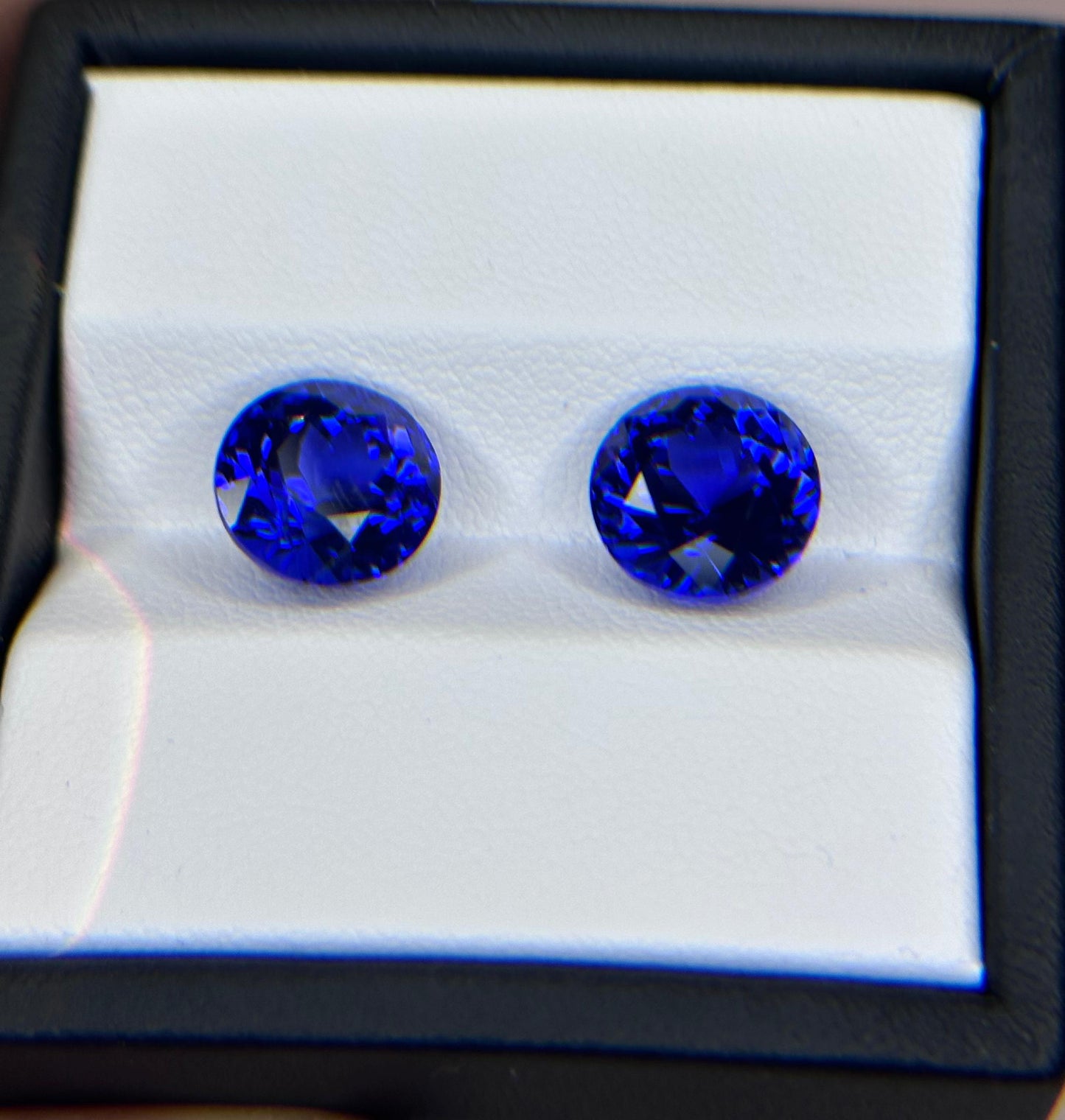 Natural Vivid Blue Tanzanite Pair Round Shape Brilliant Cut 11.97ct. Natural Loose Gemstone