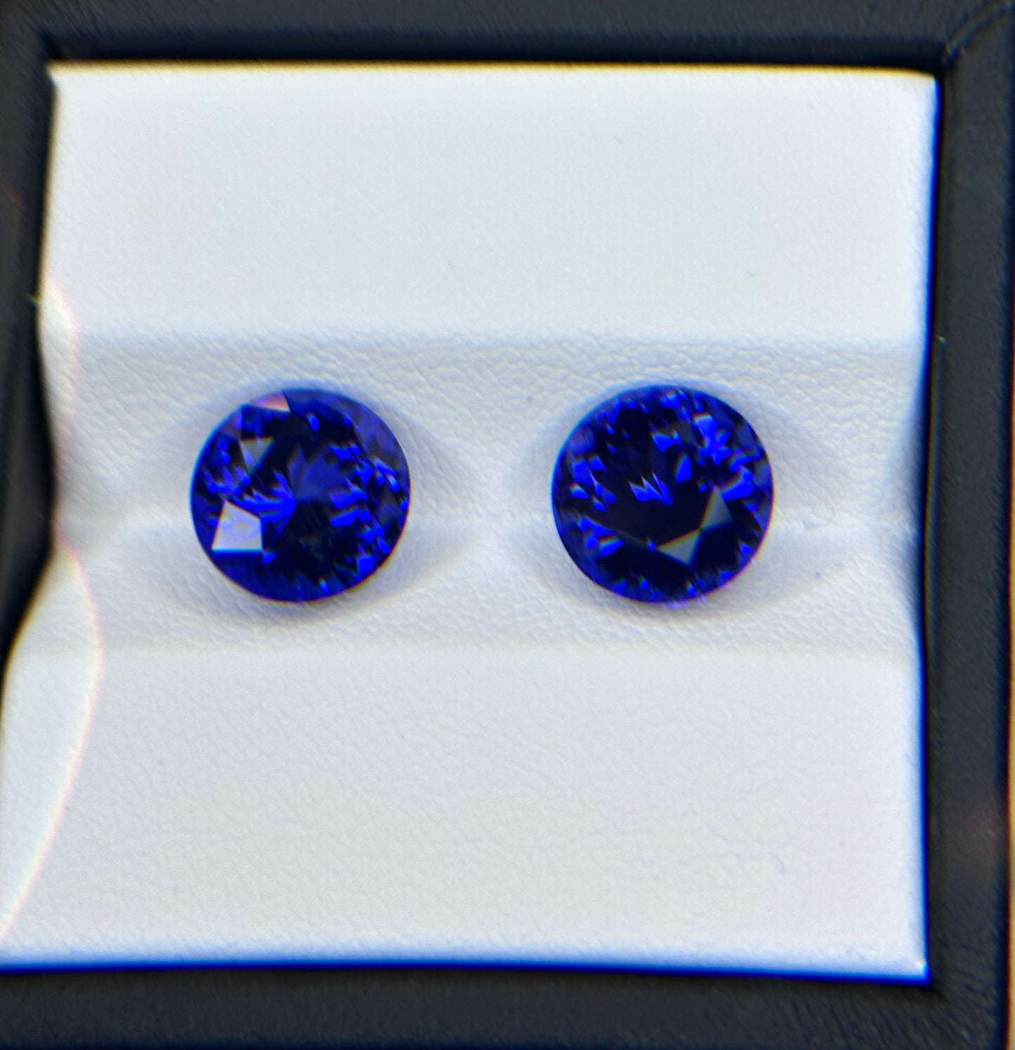 Natural Vivid Blue Tanzanite Pair Round Shape Brilliant Cut 11.97ct. Natural Loose Gemstone
