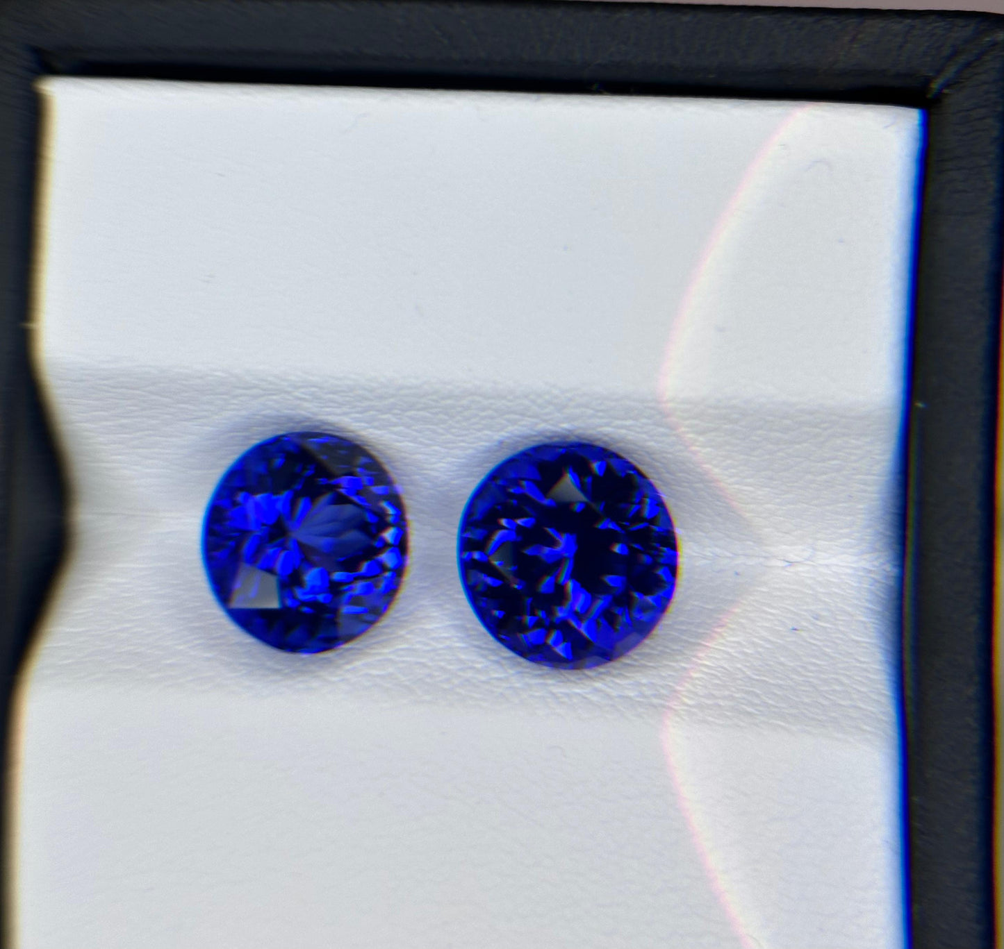 Natural Vivid Blue Tanzanite Pair Round Shape Brilliant Cut 11.97ct. Natural Loose Gemstone