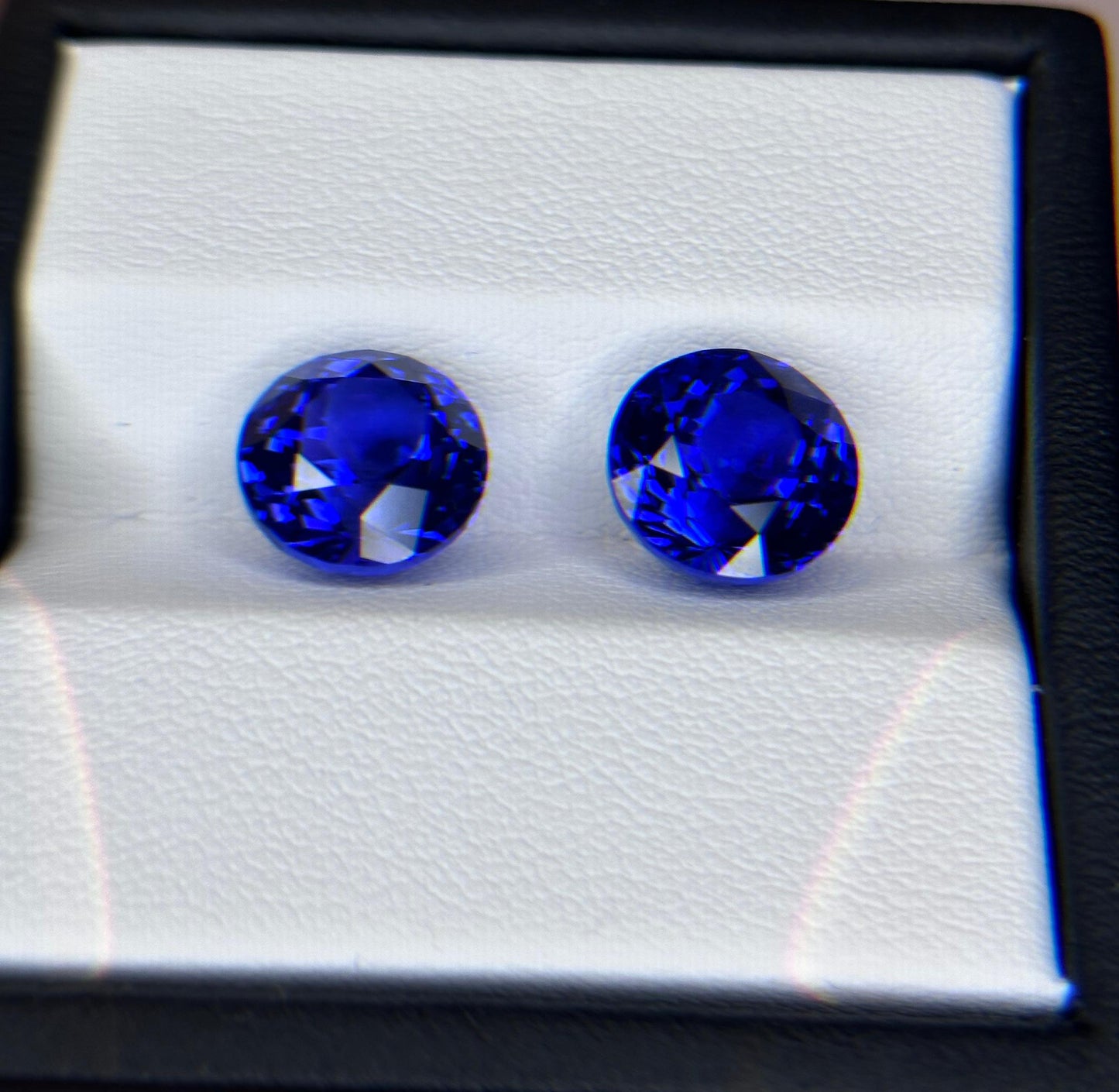 Natural Vivid Blue Tanzanite Pair Round Shape Brilliant Cut 11.97ct. Natural Loose Gemstone