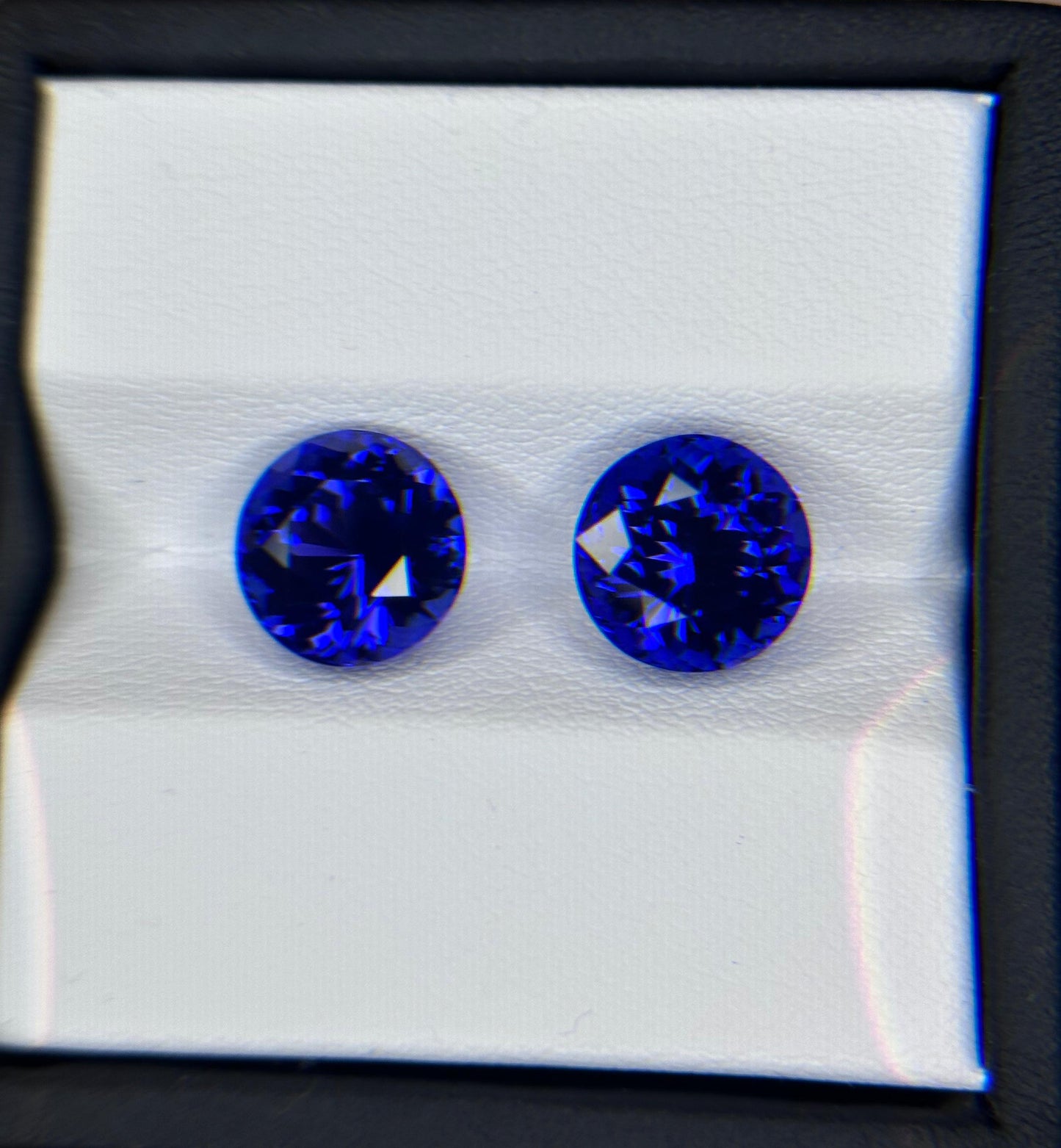 Natural Vivid Blue Tanzanite Pair Round Shape Brilliant Cut 11.97ct. Natural Loose Gemstone